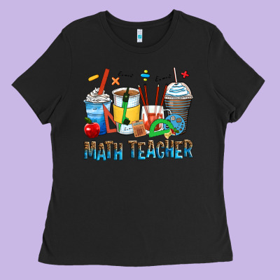 Math Teacher Coffee Cups Ladies Tee Designed By Zillion Design Studio
