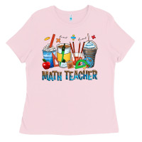 Bubblegum Pink math teacher coffee cups Ladies Tee - Zillion Design Studio
