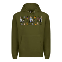 Army Green gothic girl and colorful girl Premium Hoodie - TumblerDesignByShophia