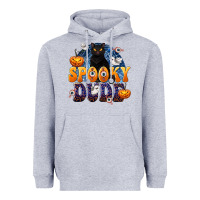 Heather Grey Spooky Dude Heavyweight Hoodie - texasbilliewilder