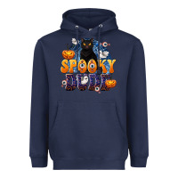 Navy Spooky Dude Heavyweight Hoodie - texasbilliewilder
