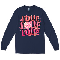 Navy love love love valentines day Long Sleeve Tee - MaliasSmallBusiness