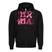 Black Breast Cancer Awareness mama ribbon Zipper Hoodie - LillyAllenDesigns