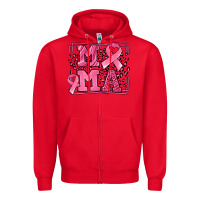 Red Breast Cancer Awareness mama ribbon Zipper Hoodie - LillyAllenDesigns