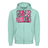 Seafoam Breast Cancer Awareness mama ribbon Zipper Hoodie - LillyAllenDesigns