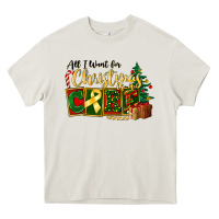 Cream all i want for christmas is cure childhood cancer Heavy Core Tee - FaDigitalArtStudio