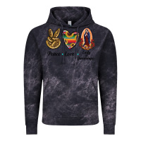 Cloud Black Peace Love Lady Of Guadalupe Vintage Hoodie - RanaPortraitStore