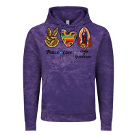 Cloud Purple Peace Love Lady Of Guadalupe Vintage Hoodie - RanaPortraitStore