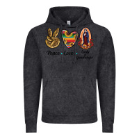 Vintage Black Peace Love Lady Of Guadalupe Vintage Hoodie - RanaPortraitStore
