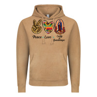 Vintage Camel Peace Love Lady Of Guadalupe Vintage Hoodie - RanaPortraitStore