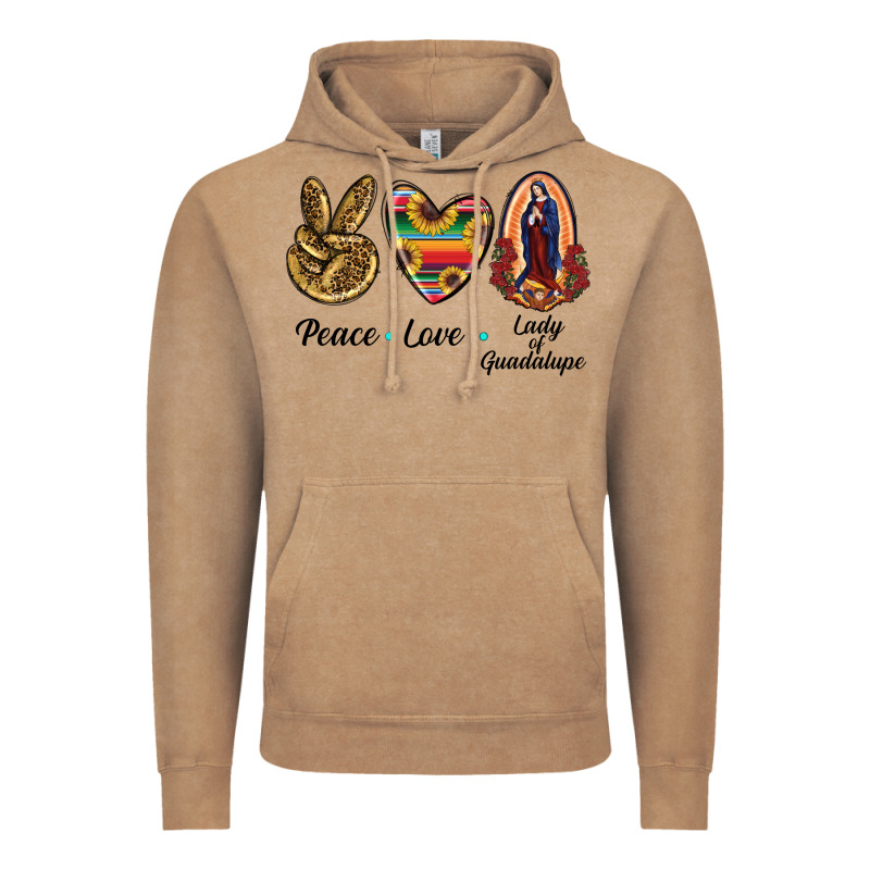 Peace Love Lady Of Guadalupe Vintage Hoodie by RanaPortraitStore | Teevron