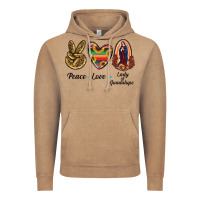 Vintage Coffee Peace Love Lady Of Guadalupe Vintage Hoodie - RanaPortraitStore