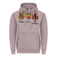 Vintage Zinc Peace Love Lady Of Guadalupe Vintage Hoodie - RanaPortraitStore