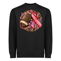 Black breast cancer ribbon and american football Heavyweight Sweatshirt - MaliasSmallBusiness