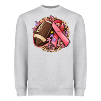 Heather Grey breast cancer ribbon and american football Heavyweight Sweatshirt - MaliasSmallBusiness