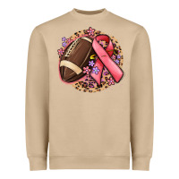 Mushroom breast cancer ribbon and american football Heavyweight Sweatshirt - MaliasSmallBusiness