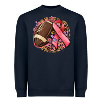 Navy breast cancer ribbon and american football Heavyweight Sweatshirt - MaliasSmallBusiness