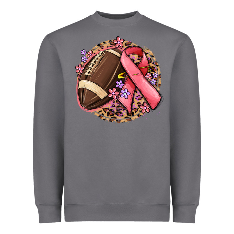 Breast Cancer Ribbon And American Football Heavyweight Sweatshirt by MaliasSmallBusiness | Teevron