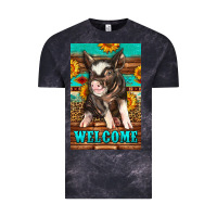 Cloud Black western pig garden Vintage Tee - LillyAllenDesigns