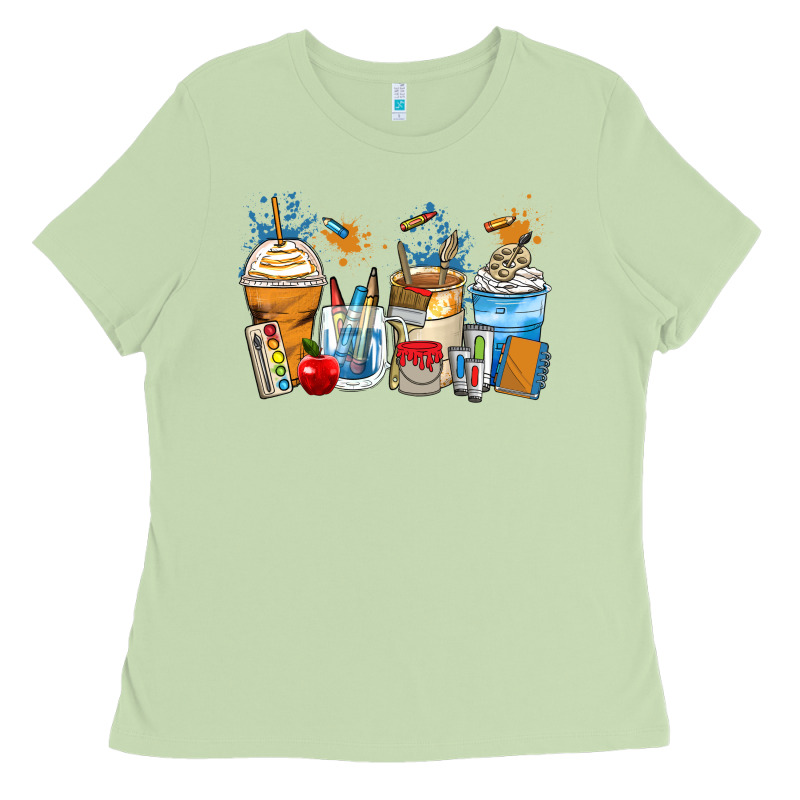 Art Teacher Coffee Cups Ladies Tee by Zillion Design Studio | Teevron