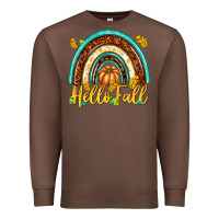 Chestnut Hello Fall with Rainbow Premium Sweatshirt - texasbilliewilder