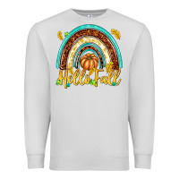 Dove Grey Hello Fall with Rainbow Premium Sweatshirt - texasbilliewilder