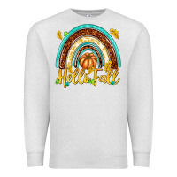 Oatmeal Heather Hello Fall with Rainbow Premium Sweatshirt - texasbilliewilder