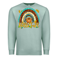 Seafoam Hello Fall with Rainbow Premium Sweatshirt - texasbilliewilder