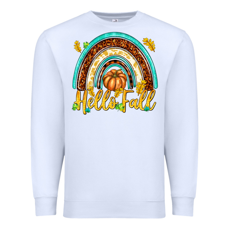 Hello Fall With Rainbow Premium Sweatshirt by texasbilliewilder | Teevron
