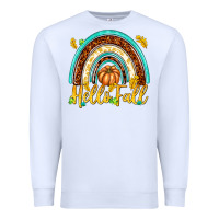 White Hello Fall with Rainbow Premium Sweatshirt - texasbilliewilder