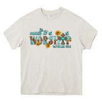 Cream made to worship with sunflowers Heavy Core Tee - HRA Design Shop