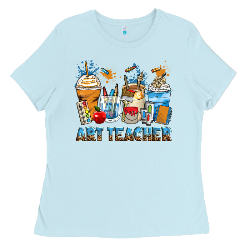 Art Teacher Coffee Cups Ladies Tee by Zillion Design Studio | Teevron