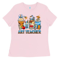 Bubblegum Pink art teacher coffee cups Ladies Tee - Zillion Design Studio