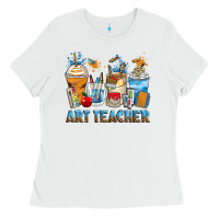 White art teacher coffee cups Ladies Tee - Zillion Design Studio