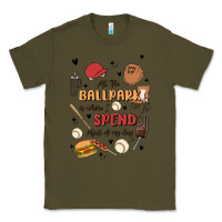 Army Green at the ballpark is where i spend most of my day Classic Tee - MaliasSmallBusiness