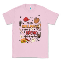 Bubblegum Pink at the ballpark is where i spend most of my day Classic Tee - MaliasSmallBusiness