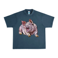 Midnight Navy Landrace Pig Urban Heavy Tee - LillyAllenDesigns