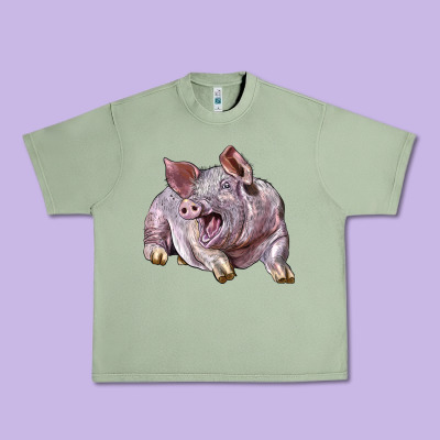 Landrace Pig Urban Heavy Tee Designed By Lillyallendesigns