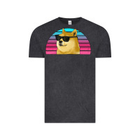 Doge Coin Bitcoin Hodl Retro Sunset Vintage Tee | Teevron