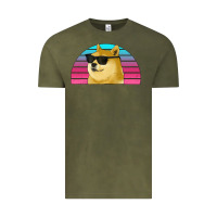 Vintage Olive doge coin bitcoin hodl retro sunset Vintage Tee - Jasminsmagicworld
