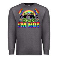 Charcoal Heather Let's get one thing straight i'm not Pride LGBTQ+ Premium Sweatshirt - NancyCooperArtShop