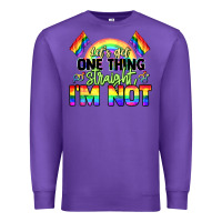 Purple Let's get one thing straight i'm not Pride LGBTQ+ Premium Sweatshirt - NancyCooperArtShop