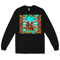 Black texas longhorn sunflower gemstone Long Sleeve Tee - JahusDesignShop