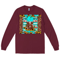 Burgundy texas longhorn sunflower gemstone Long Sleeve Tee - JahusDesignShop