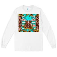 White texas longhorn sunflower gemstone Long Sleeve Tee - JahusDesignShop