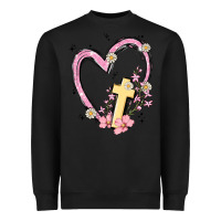 Black heart cross Heavyweight Sweatshirt - MaliasSmallBusiness