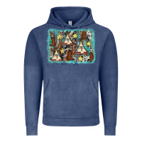 Tribe Tent Western Background Vintage Hoodie | Teevron