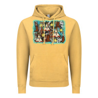 Vintage Mustard tribe tent western background Vintage Hoodie - AdoDesignShop