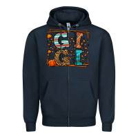 Navy Fall Autumn Leopard Gigi Zipper Hoodie - LillyAllenDesigns