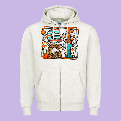 Fall Autumn Leopard Gigi Zipper Hoodie Designed By Lillyallendesigns